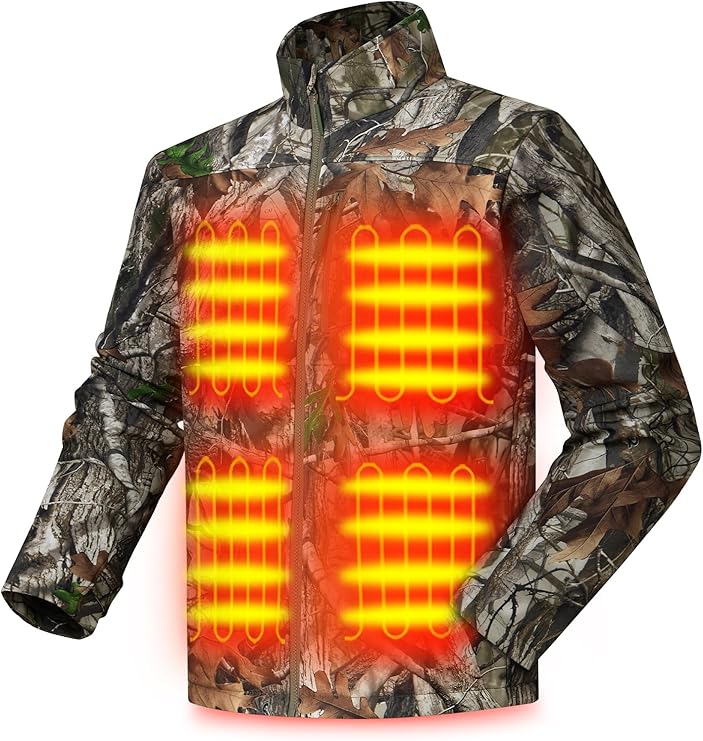 Men's Heated Jacket: 5 Zones + Battery + Hand Warmers