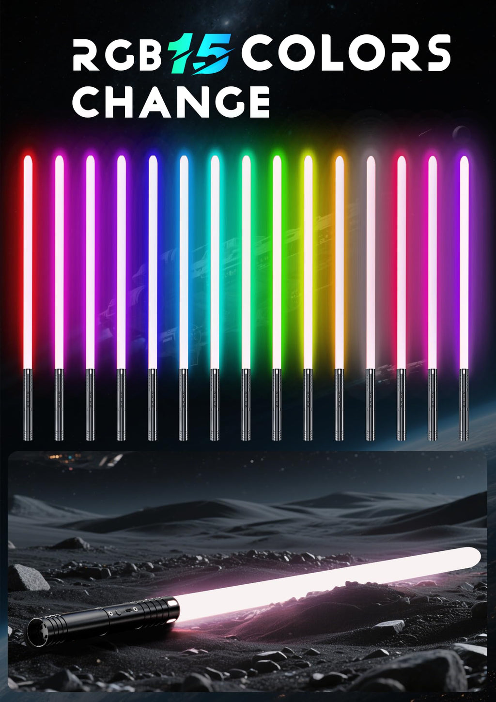 Lightsaber, Light Sabers with RGB 15 Colors