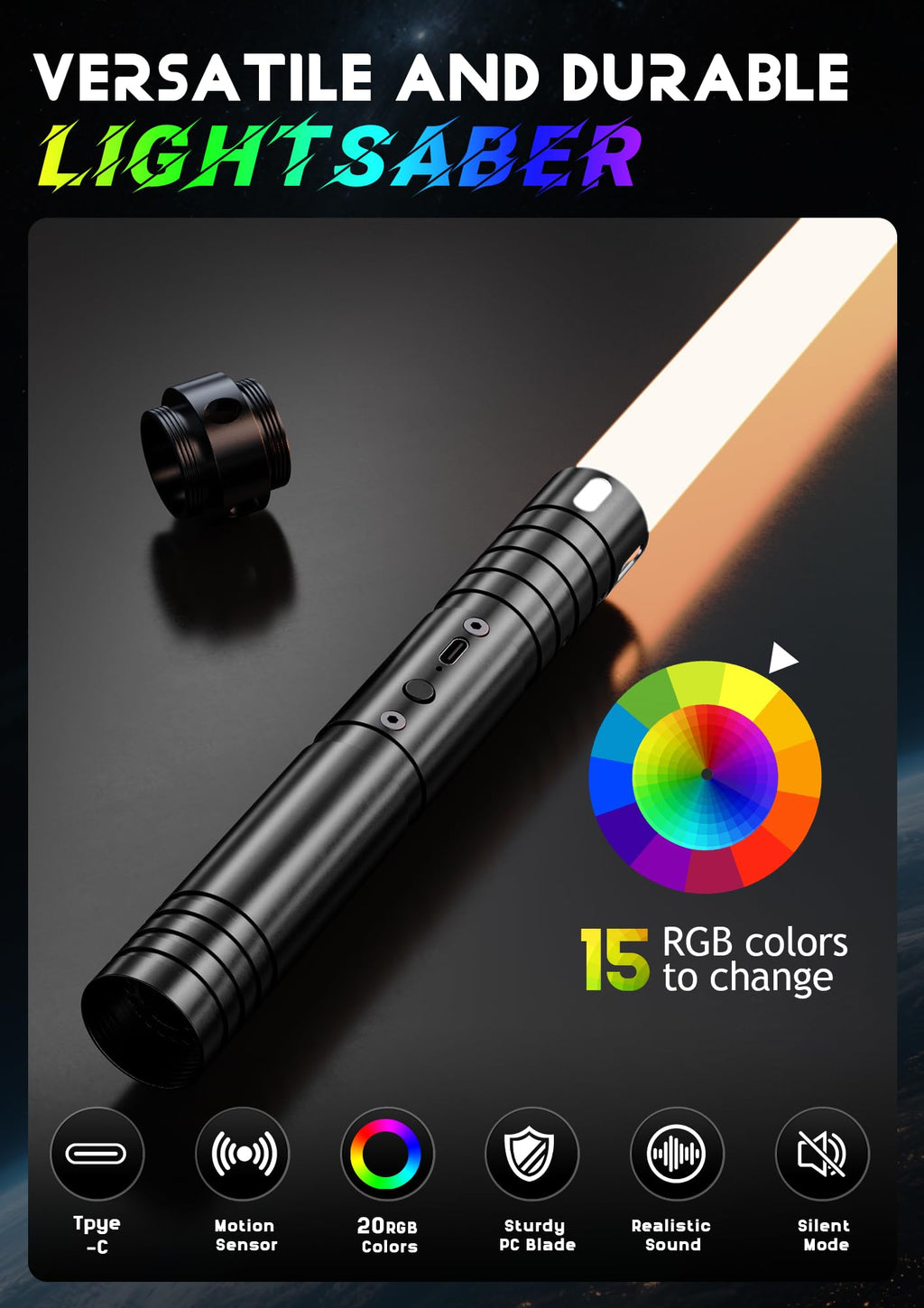 Lightsaber, Light Sabers with RGB 15 Colors
