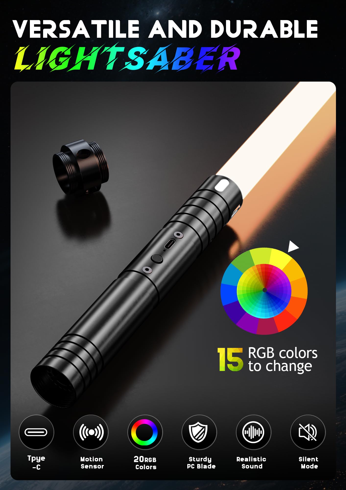 Lightsaber, Light Sabers with RGB 15 Colors